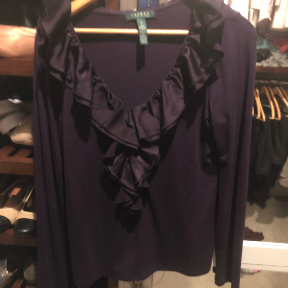 Ralph Lauren peplum V-neck blouse size medium